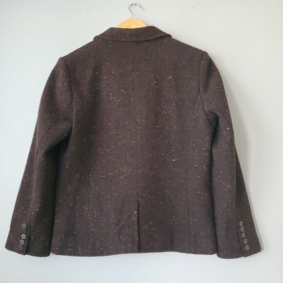 St. Johns Bay Brown Long Sleeve Waist Length Wool Blend Tweed Jacket Womens 12 - Picture 5 of 8